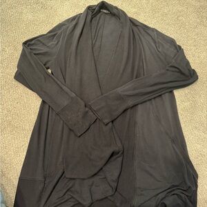 Black Open Front Cardigan